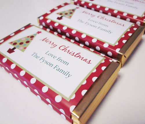 Tree Design Personalised Christmas Chocolate Bars