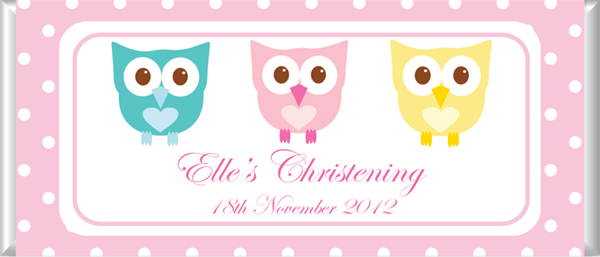 Three Little Owls Personalised Chocolate Favours