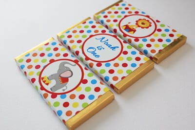 Chocolate Bar Favours - Circus Fun (Alternating Design)