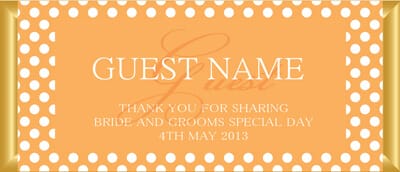 Personalised Chocolate - Orange Polka Dots