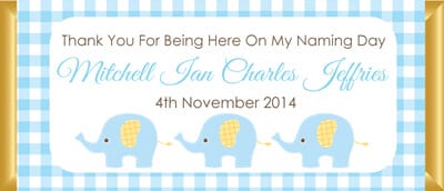 Three Little Elephants Personalised Chocolate Bars
