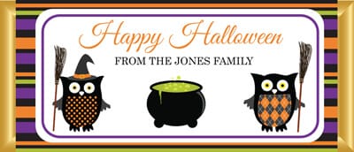 Personalised Chocolate Favours - Halloween Owls