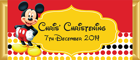 Mickey Mouse Design Personalised Chocolate Bars