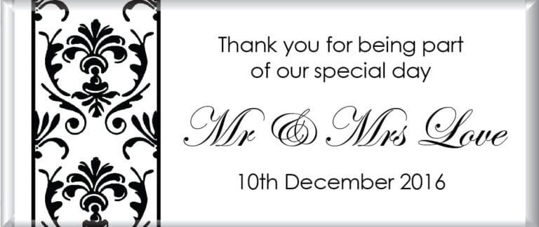 Personalised Chocolate Favors - Divine Damask