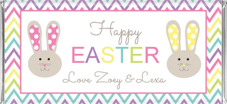 Bright Bunny Design Personalised Easter Chocolate Bars