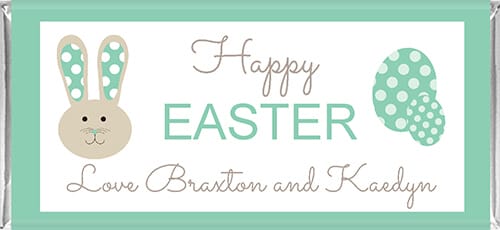 Aqua Bunny Personalised Easter Chocolate Bars