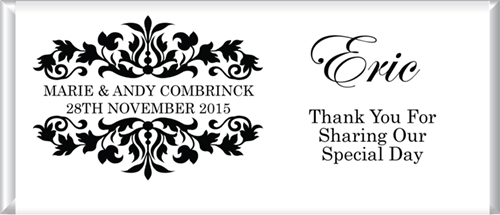 Personalised Chocolate Bar Favors - Filigree Design