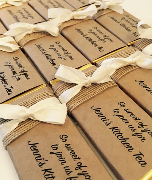 Personalised Chocolate Bar Favours - Gorgeous Rustic Design