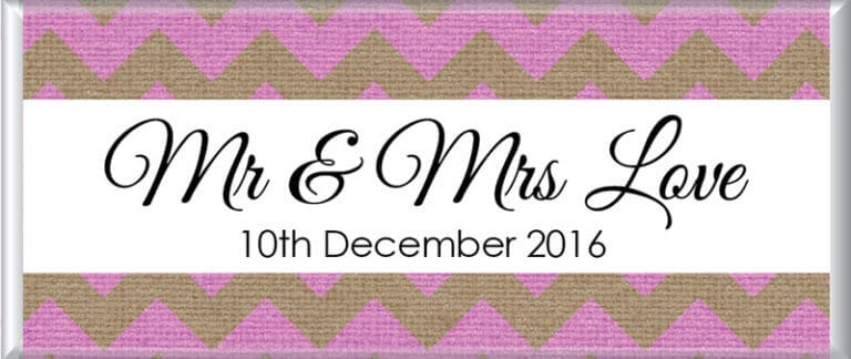 Personalised Chocolate - Pink Chevron & Burlap