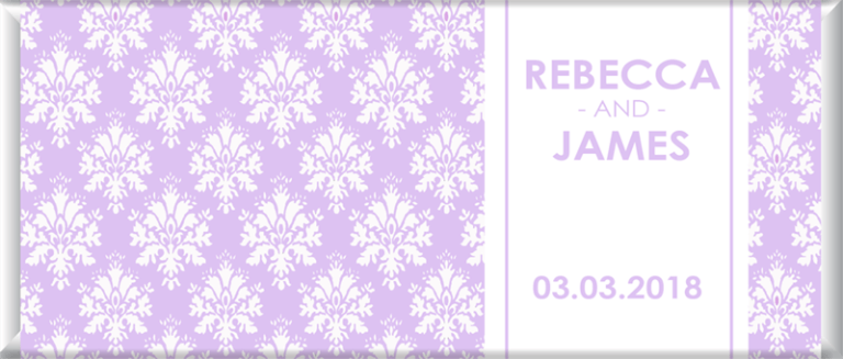 Personalised Chocolate Bars - Lilac Damask