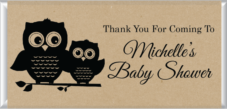 Personalised Kraft Paper Chocolate Bomboniere - Owl Design