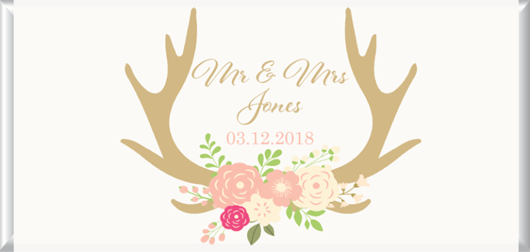 Personalised Chocolate Bomboniere - Rustic Floral Antlers