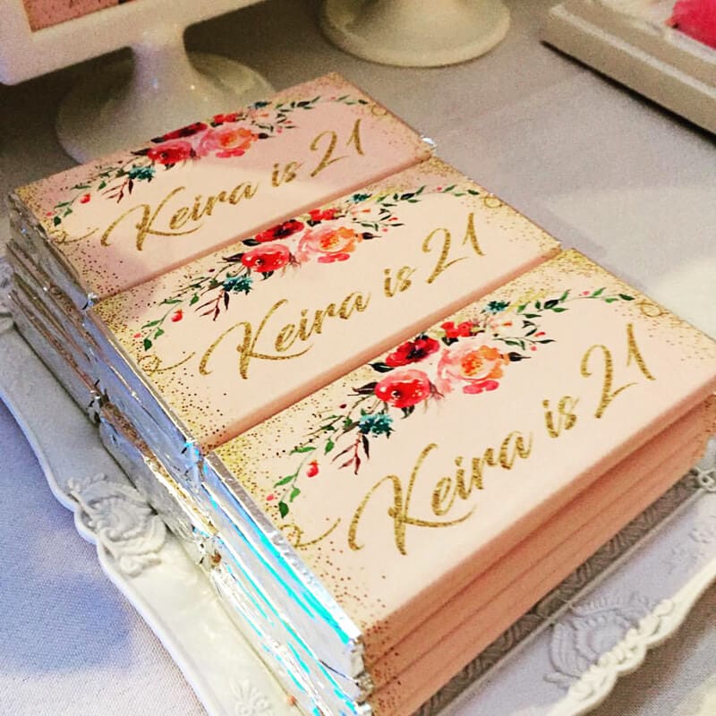 personalised chocolate bar favours