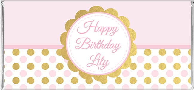 Pink & Gold Confetti Design Chocolate Favours