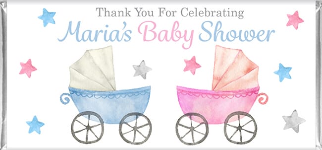 Baby Chocolate Favours - Blue & Pink Prams