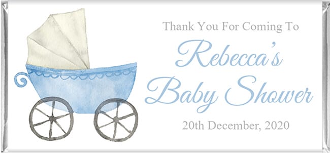 Baby Chocolate Favours - Blue Pram Design