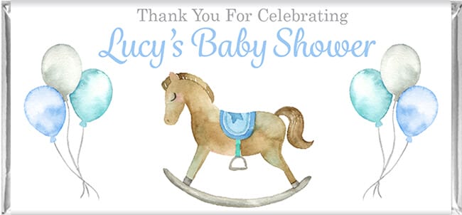 Baby Chocolate Favours - Blue Rocking Horse