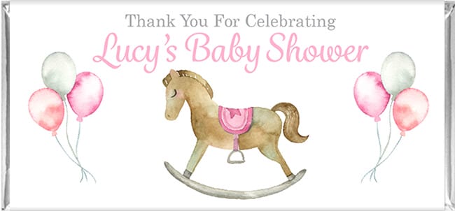 Baby Chocolate Favours - Pink Rocking Horse