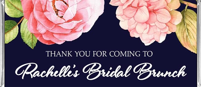 Personalised Chocolates - Navy & Blush Floral Design