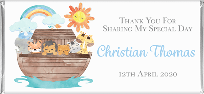 Personalised Chocolate Bar Favours - Noah's Ark