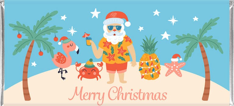 Christmas Chocolate Bar Favours - Tropical Santa