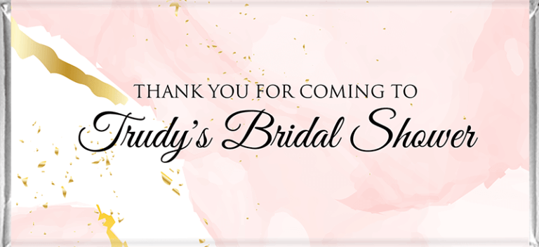 Pink & Gold Marble Personalised Chocolate Favours