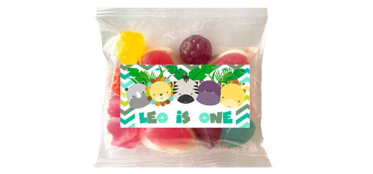 Jungle Friends Personalised Lolly Bags