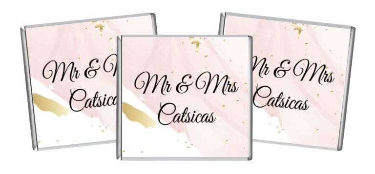 Pink & Gold Marble Petite Personalised Chocolates