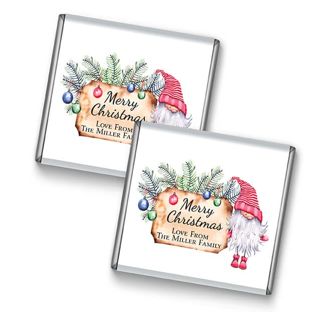 Santa Gnome Petite Personalised Christmas Chocolates