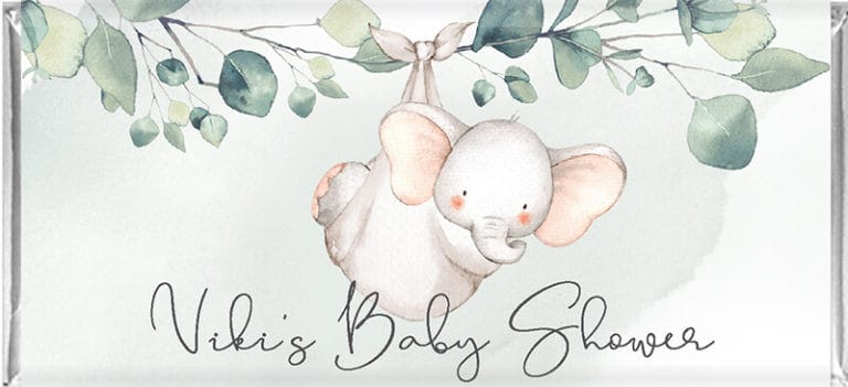 Baby Shower Chocolates - Elephant & Greenery