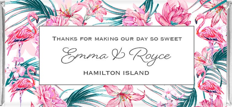 Personalised Tropical Flamingo Chocolate Bars