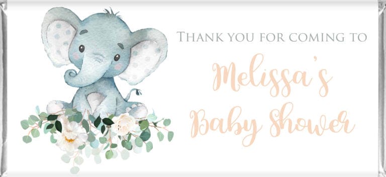 Baby Shower Chocolates - Baby Elephant Florals