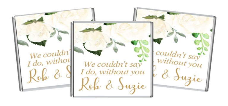 Cream Hydrangea Waterfall Petite Personalised Chocolates