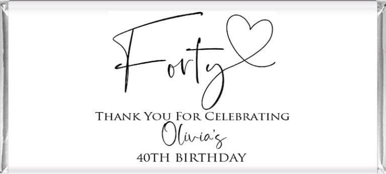 Stylish Black & White Birthday Chocolate Bars