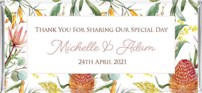 Personalised Native Australian Flowers Chocolates
