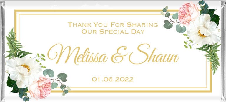Personalised Roses and Greenery Chocolate Bars