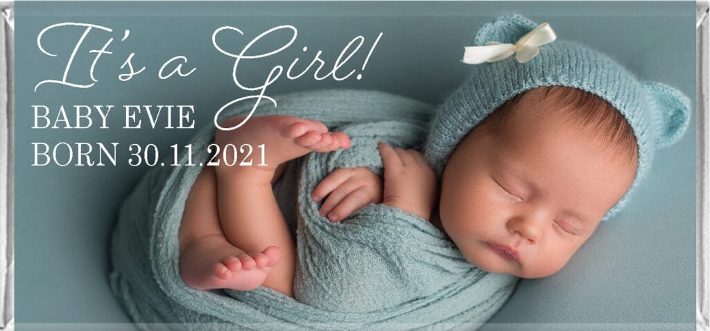 birth announcement chocolates
