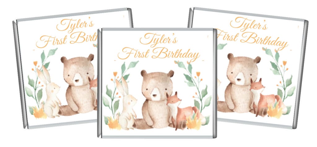 petite chocolate,personalised chocolates,baby shower favours,elephant & balloon chocolates