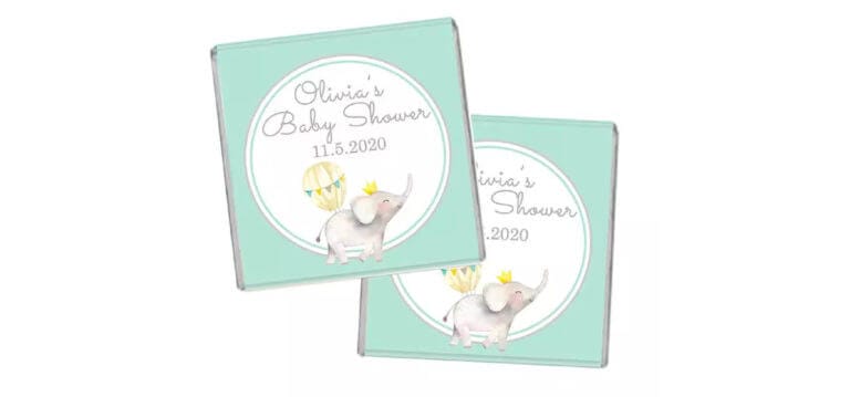 Elephant & Balloon Petite Chocolate Personalised Favours