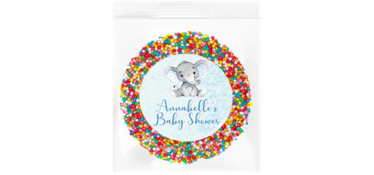 Blue Baby Elephant Personalised Giant Chocolate Freckle