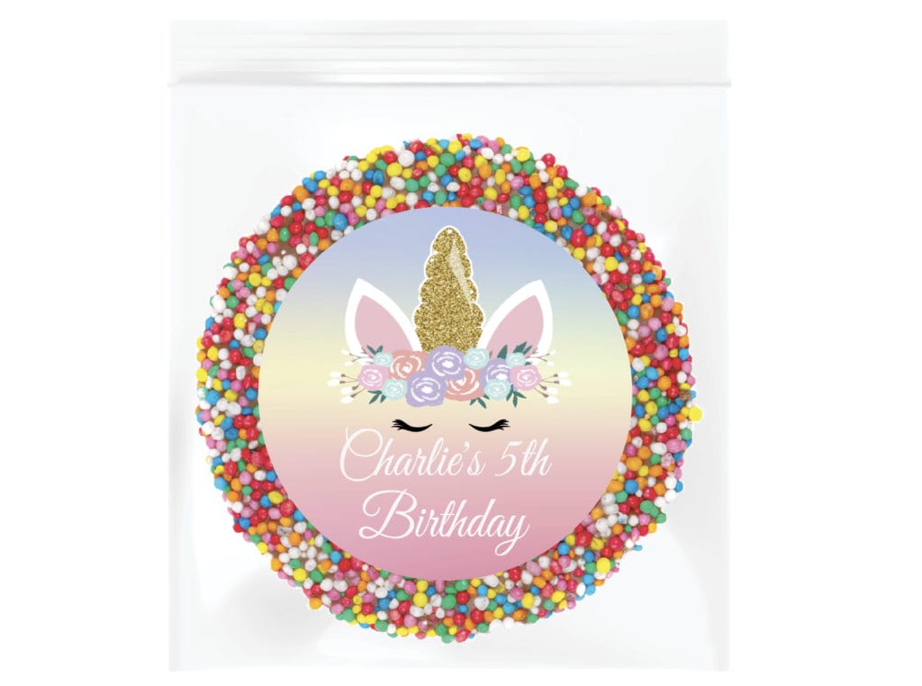 unicorn personalised chocolate freckle