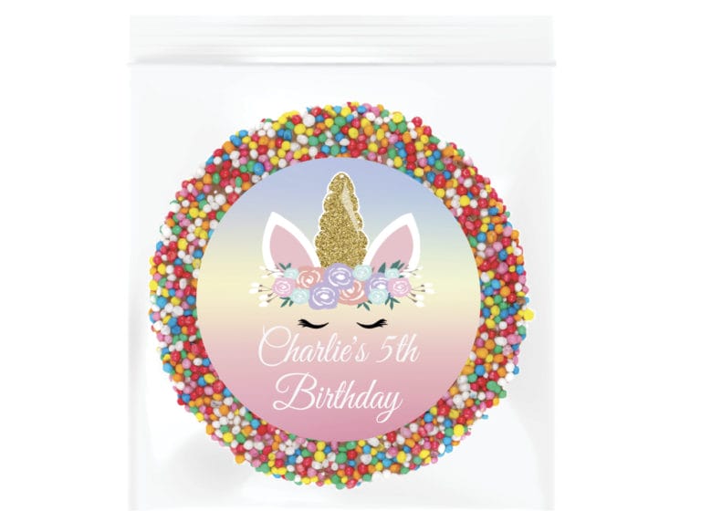 Floral Unicorn Personalised Giant Chocolate Freckle