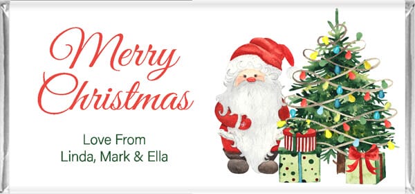 Cute Santa Personalised Chocolate Bar
