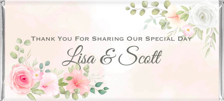 Pink Florals Personalised Chocolate Bars