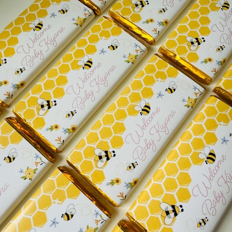 Bumble Bee Baby Personalised Baby Shower Chocolates