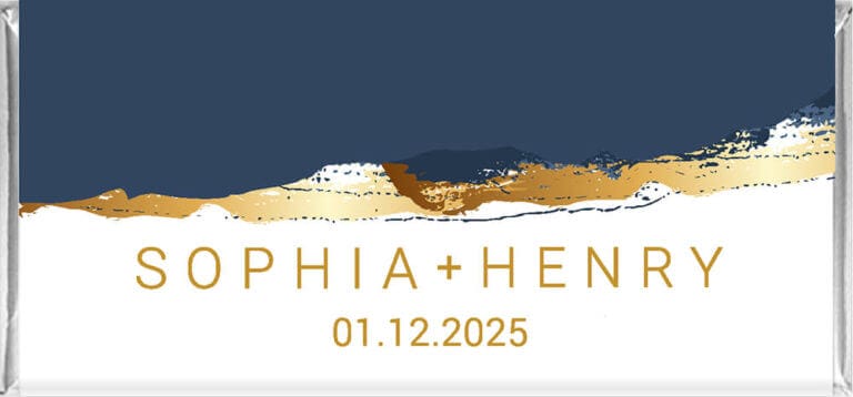 Navy & Gold Abstract Personalised Chocolate Bars