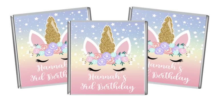 Floral Unicorn Petite Personalised Chocolates