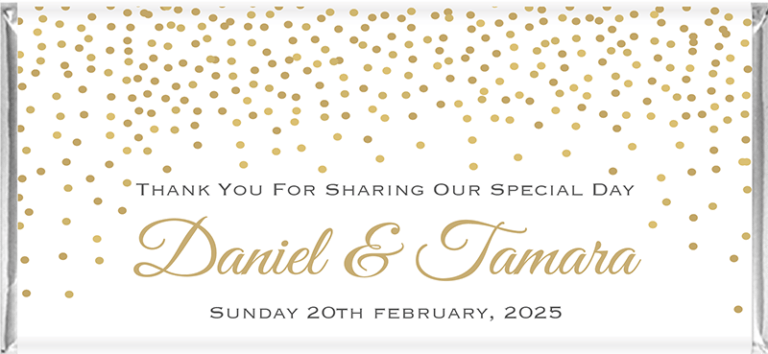 Golds Spots on White Design Chocolate Bars