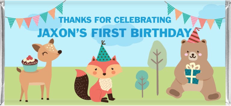 Cute Animals Picnic Personalised Chocolates