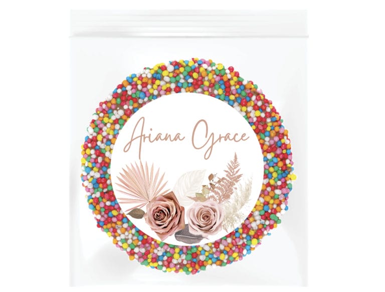 Dried Palms Floral Boho Personalised Chocolate Freckle